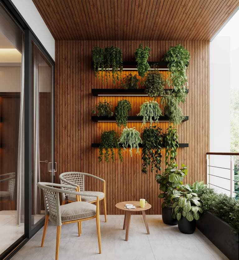 Well decorated balcony